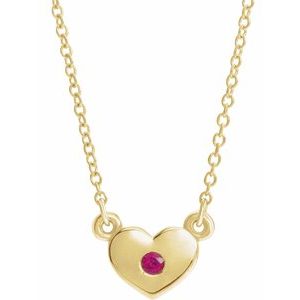 14K Yellow Ruby Heart 16" Necklace              -86335:60029:P-ST-WBC