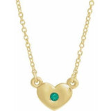 14K Yellow Chatham¬Æ Created Emerald Heart 16" Necklace                   -86335:60017:P-ST-WBC