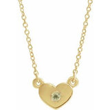 14K Yellow Peridot Heart 16" Necklace         -86335:60037:P-ST-WBC