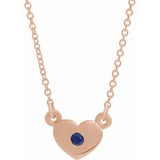 14K Rose Blue Sapphire Heart 16" Necklace        -86335:60042:P-ST-WBC