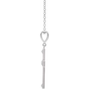 Platinum Cross 20" Necklace-R42380:208:P-ST-WBC