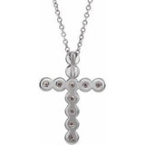 Platinum 1/4 CTW Diamond Cross 16-18" Necklace-R42379:703:P-ST-WBC