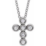 Platinum 1/6 CTW Diamond Cross 16-18" Necklace-R42379:708:P-ST-WBC