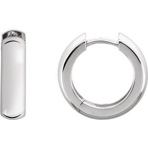 Sterling Silver 16 mm Hinged Earrings-20176:10016:P-ST-WBC