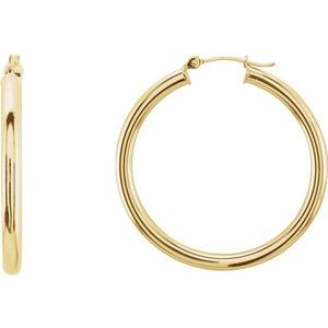 14K Yellow 35 mm Tube Hoop Earrings-20826:163876:P-ST-WBC