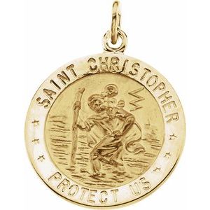 18K Yellow 22 mm St. Christopher Medal-R5024:129589:P-ST-WBC
