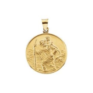 18K Yellow 25 mm St. Christopher Medal-R16940:129577:P-ST-WBC