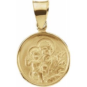 18K Yellow 12 mm St. Joseph Medal-R16932:129564:P-ST-WBC