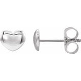 Sterling Silver 5.9x5.4 mm Youth Puffed Heart Earrings-192034:604:P-ST-WBC