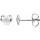 Platinum 5.9x5.4 mm Youth Puffed Heart Earrings-192034:603:P-ST-WBC
