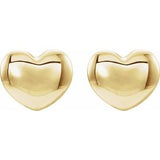 14K Yellow 5.9x5.4 mm Youth Puffed Heart Earrings-192034:601:P-ST-WBC