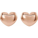 14K Rose 5.9x5.4 mm Youth Puffed Heart Earrings-192034:602:P-ST-WBC