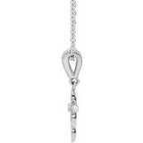 Platinum .03 CTW Diamond Petite Vintage-Inspired 16-18" Cross Necklace-87053:704:P-ST-WBC