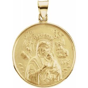 18K Yellow 25 mm Our Lady of Perpetual Help Medal-R16931:129563:P-ST-WBC