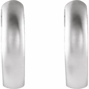 14K White 9.5 mm Hinged Hoop Earrings with Bead Blast Finish-21631:300001:P-ST-WBC
