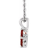 Platinum Youth Mozambique Garnet 16-18" Necklace-86694:703:P-ST-WBC