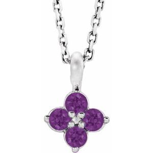 Platinum Youth Amethyst 16-18" Necklace-86694:707:P-ST-WBC