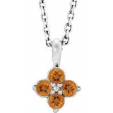 Platinum Youth Citrine 16-18" Necklace-86694:743:P-ST-WBC