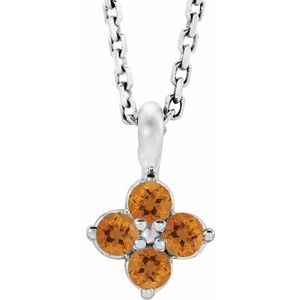 14K White Youth Citrine 16-18" Necklace-86694:740:P-ST-WBC