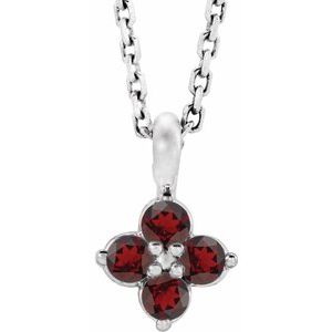 14K White Youth Mozambique Garnet 16-18" Necklace-86694:700:P-ST-WBC