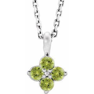 Platinum Youth Peridot 16-18" Necklace-86694:731:P-ST-WBC