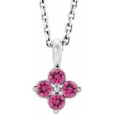 Platinum Youth Pink Tourmaline 16-18" Necklace-86694:739:P-ST-WBC