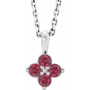 14K White Youth Ruby 16-18" Necklace-86694:724:P-ST-WBC