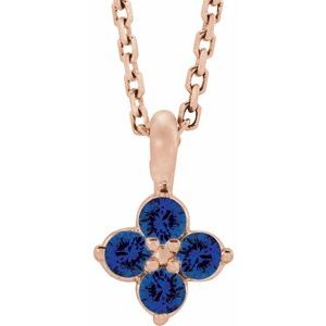 14K Rose Youth Blue Sapphire 16-18" Necklace-86694:734:P-ST-WBC