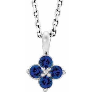 Platinum Youth Blue Sapphire 16-18" Necklace-86694:735:P-ST-WBC