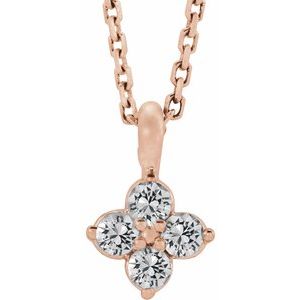 14K Rose Youth White Sapphire 16-18" Necklace-86694:714:P-ST-WBC