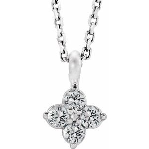 14K White Youth White Sapphire 16-18" Necklace-86694:712:P-ST-WBC