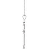 Platinum Onyx Cross 16-18" Necklace-R45406:703:P-ST-WBC