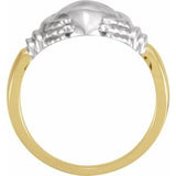 18K Yellow/White Claddagh Ring Size 7-50296:272092:P-ST-WBC
