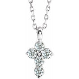 Platinum 1/6 CTW Diamond Cross 16-18" Necklace-R42363:768:P-ST-WBC