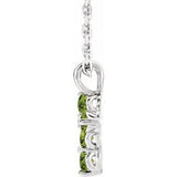 Platinum Peridot Cross 16-18" Necklace-R42363:733:P-ST-WBC