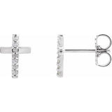 Platinum .06 CTW Diamond Cross Earrings-R17028:608:P-ST-WBC