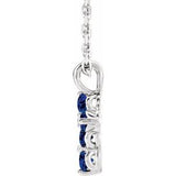 Platinum Chatham¬Æ Created Blue Sapphire Cross 16-18" Necklace -R42363:743:P-ST-WBC