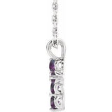 Platinum Chatham¬Æ Created Alexandrite Cross 16-18" Necklace-R42363:718:P-ST-WBC