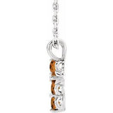 Platinum Citrine Cross 16-18" Necklace-R42363:753:P-ST-WBC