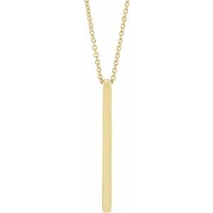 14K Yellow Bar 16-18" Necklace-51517:60004:P-ST-WBC