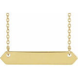 18K Yellow Gold-Plated Sterling Silver 33x6 mm Geometric 16-18" Necklace-86557:604:P-ST-WBC