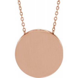 14K Rose 17 mm Scroll Disc 16-18" Necklace-86634:607:P-ST-WBC