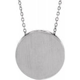 Sterling Silver 17 mm Scroll Disc 16-18" Necklace-86634:609:P-ST-WBC
