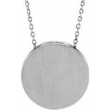 Platinum 17 mm Engravable Scroll Disc 16-18" Necklace-86634:603:P-ST-WBC