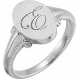 Sterling Silver 13x9.65 mm Oval Signet Ring-51805:105:P-ST-WBC