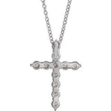 Platinum 17.8x12.9 mm 3/8 CTW Diamond Cross 16-18" Necklace-R42359:644:P-ST-WBC