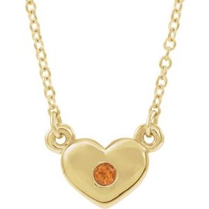 14K Yellow Citrine Heart 16" Necklace   -86335:60053:P-ST-WBC