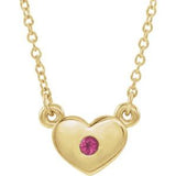 14K Yellow Pink Tourmaline Heart 16" Necklace      -86335:60049:P-ST-WBC