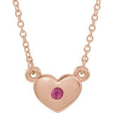 14K Rose Pink Tourmaline Heart 16" Necklace      -86335:60050:P-ST-WBC