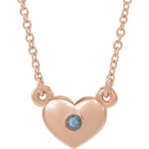 14K Rose Chatham¬Æ Created Alexandrite Heart 16" Necklace                  -86335:60026:P-ST-WBC